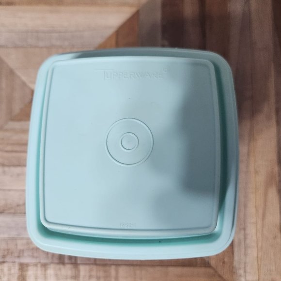 Tupperware 8 1/2 " tall Pick-A-Deli Pickle Keeper Aqua Mint Lid Insert 3 pc - Picture 5 of 6